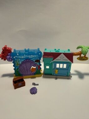 Disney Doorables Stitch and Ariel Playset Piece Lot